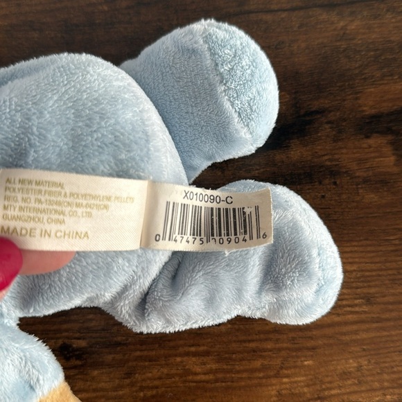 Dandee Stuffed Plush Blue Puppy Dog Jesus Loves Me 8” Bean Bag Toy Baby Hat - Picture 5 of 6